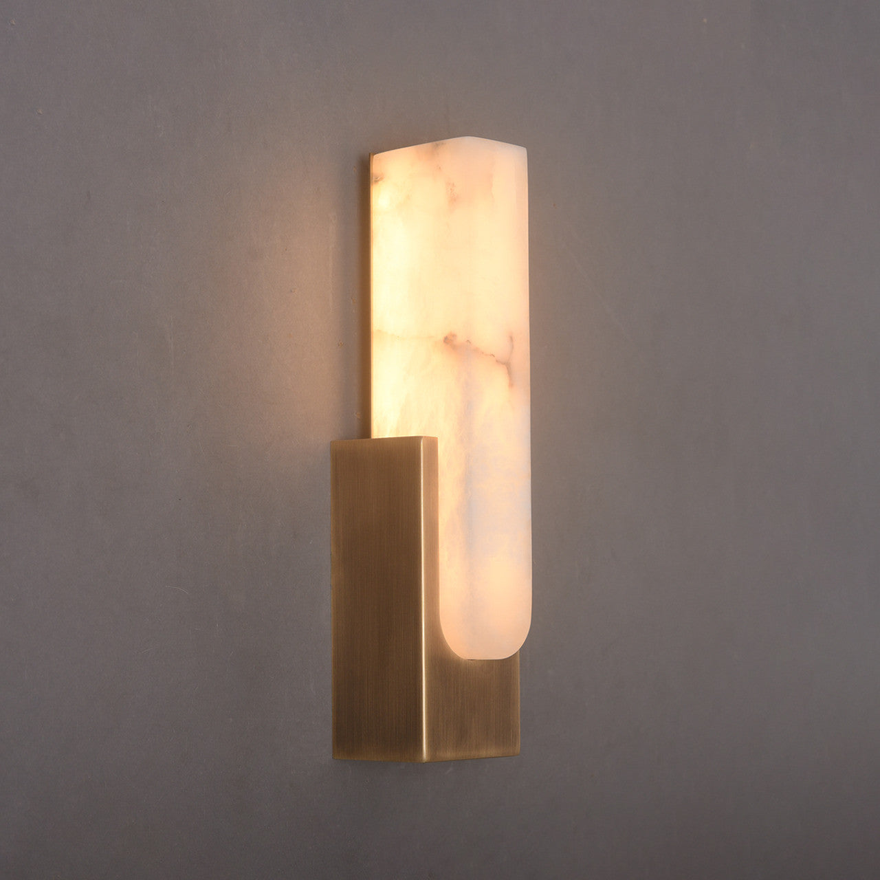 Oracle Alabaster Brass Wall Sconce