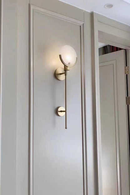 Alabaster Ava Brass Wall Lamp