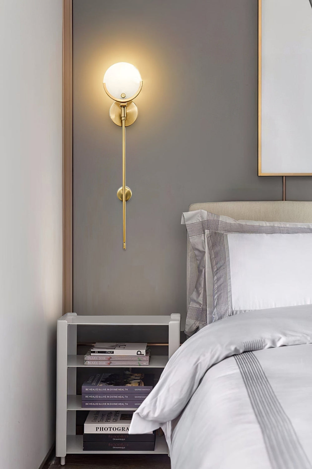 Alabaster Ava Brass Wall Lamp