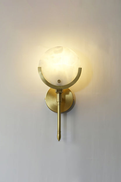 Alabaster Ava Brass Wall Lamp