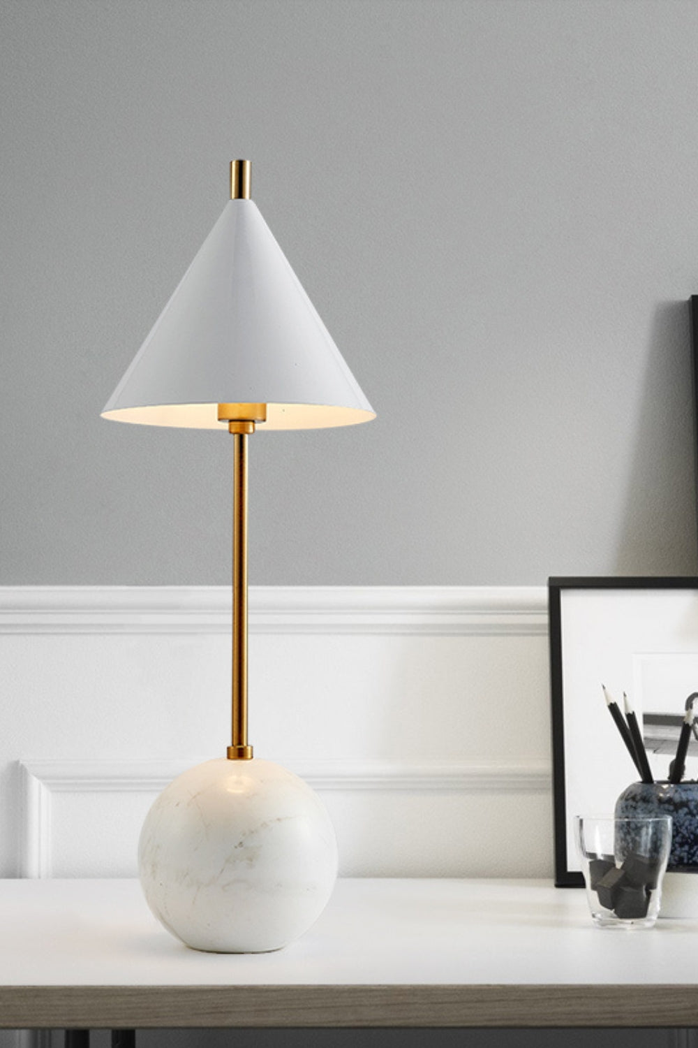 Cleo Orb Base Desk Lamp